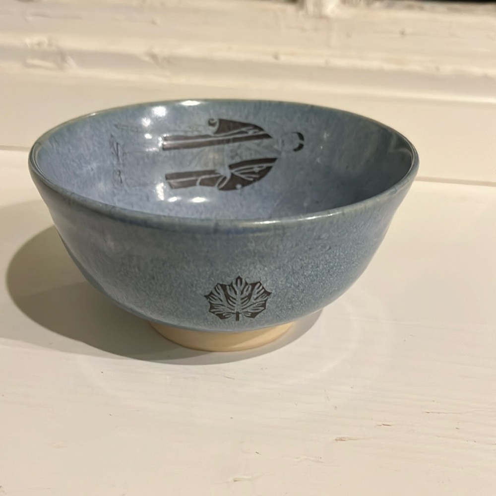 Earthenware Blue Glaze Pottery Rice Bowl